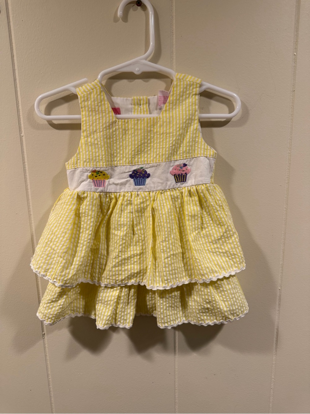ellemenno Yellow and White Striped Baby Dress